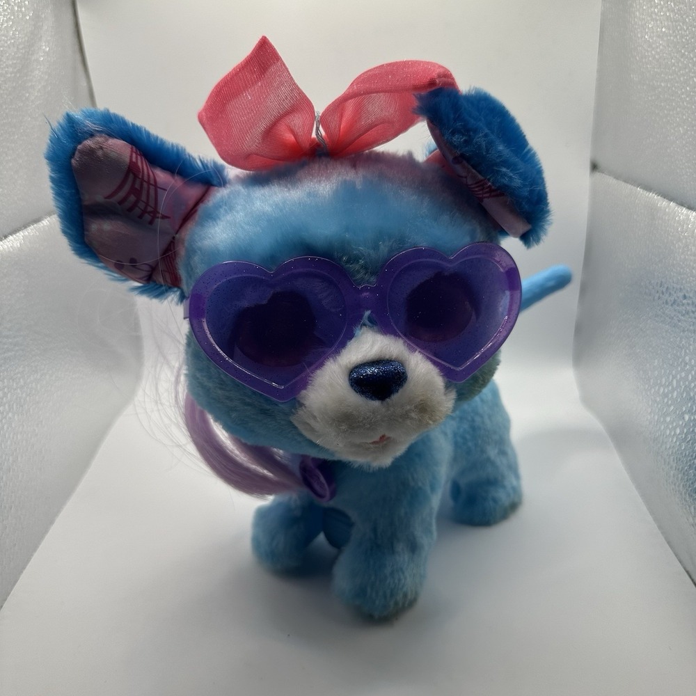 FurReal Rockalots Walksalot Blue Dog Bow Sunglasses  Moves Sound Moti